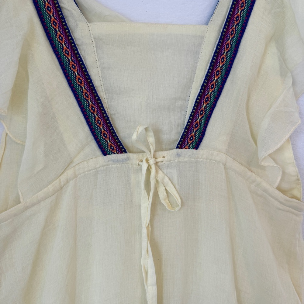 Pitusa womens off white sheer Sorbet eve tiered flowy cotton dress size petite - Picture 7 of 10